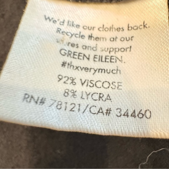 Eileen Fisher Woman Size 1X Scoop Neck 3/4 Sleeve Tunic Dress Black - Picture 9 of 9